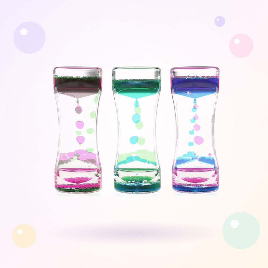 Trio de sabliers liquides colorés – Petit Tempo
